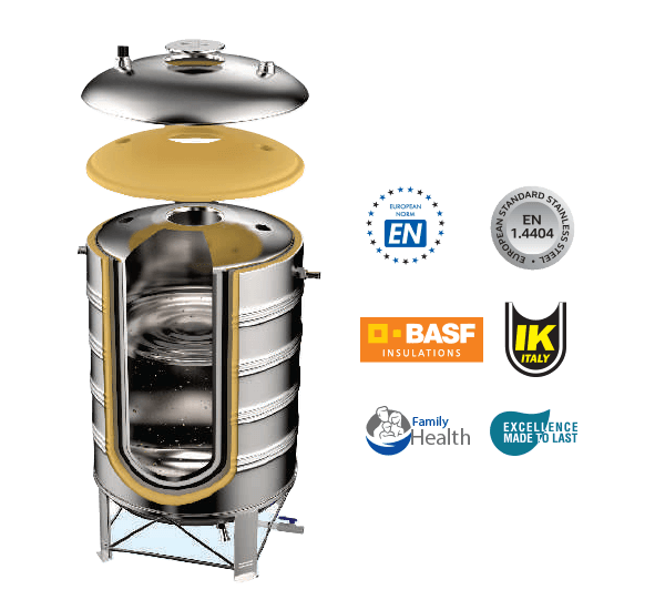 Purinox stainless steel water tank