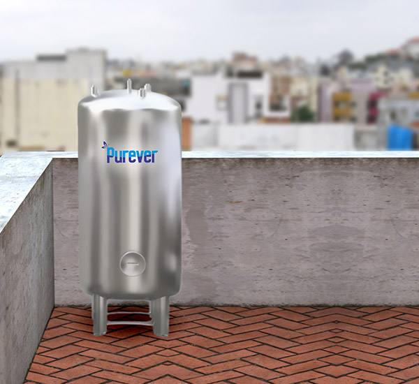 STAINLESS STEEL PRESSURIZED VERTICAL TANK