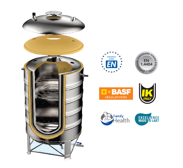 Purinox stainless steel water tank